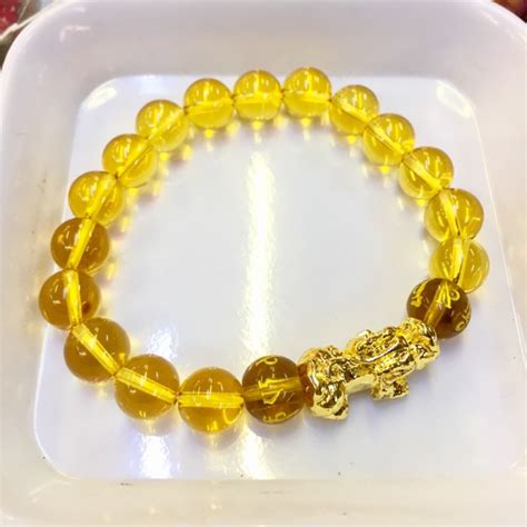 Citrine Lucky Charm Bracelet .